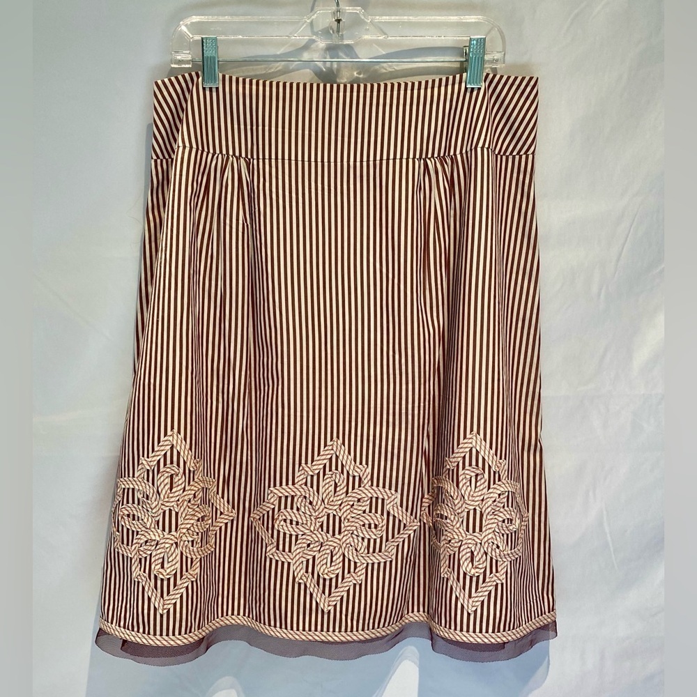 AT Loft Striped Midi A-Line Skirt, size 12